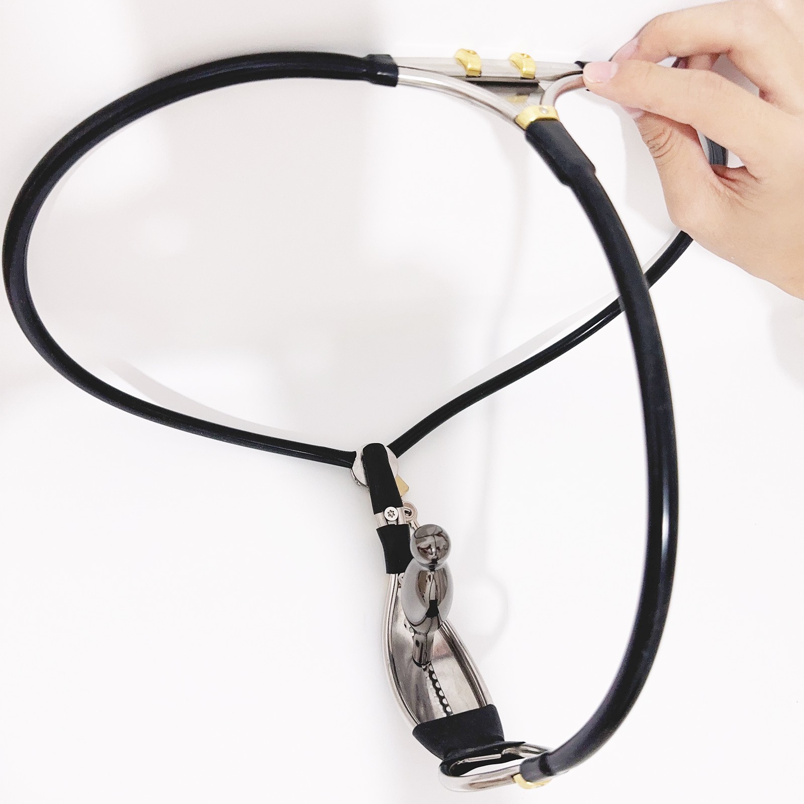 Stainless Steel Chastity Belt Invisible Lockable With Vaginal Plug For Female