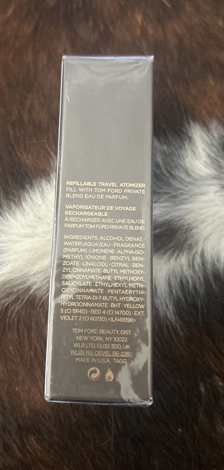Tom Ford Ebene Fume Eau De Parfume .34 Fl oz 10 ml W/Box