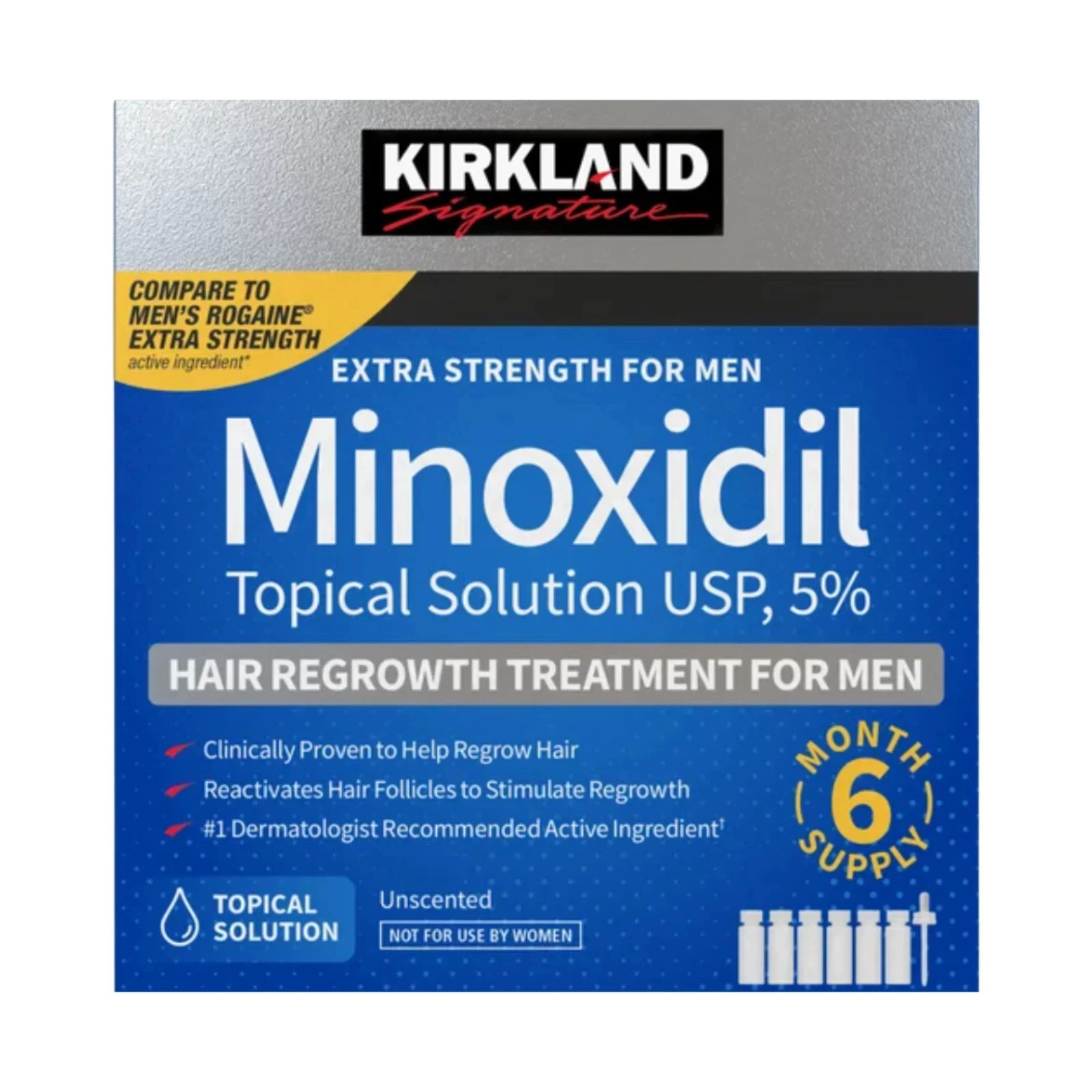 Kirkland Minoxidil 5% Extra Strength Men 6 Month Supply Hair Regrowth Topical
