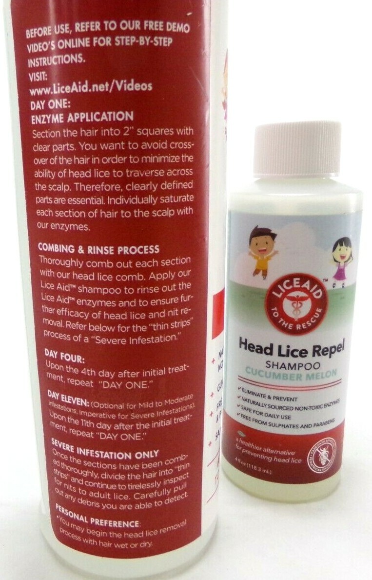 Lice Aid™ Lice Removal 3-Step Kit FDA Approved Vegan Includes Comb & Hair Clips