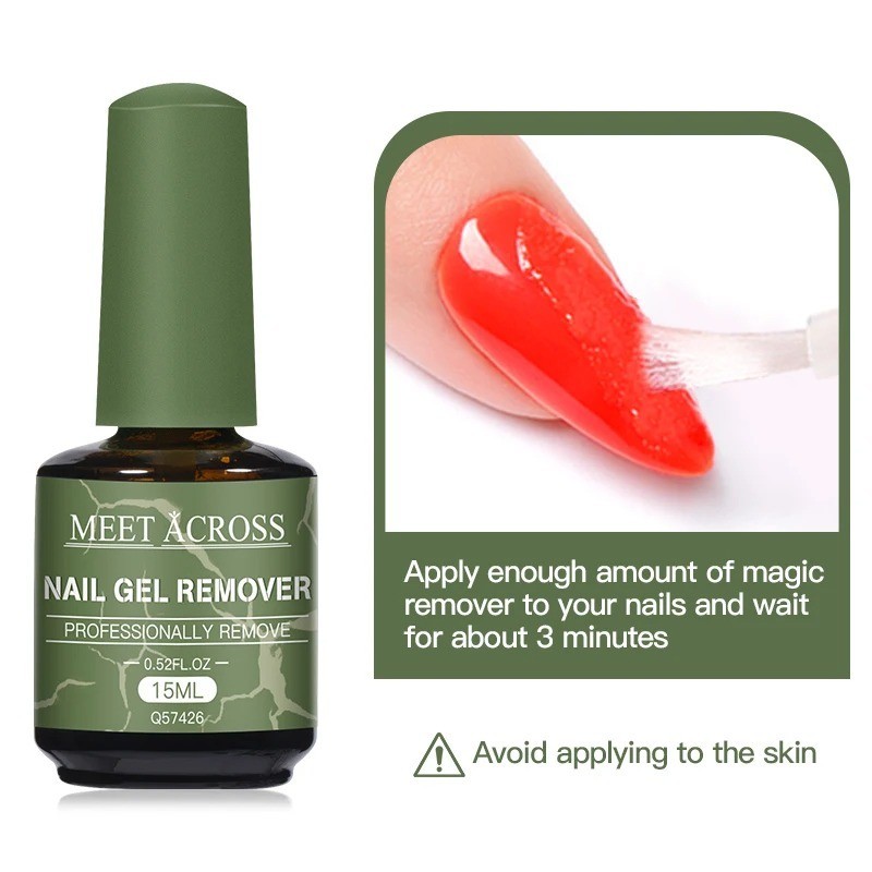 MEET ACROSS 15ml Magic Gel Nail Polish Remover UV Soak Off Cleaner