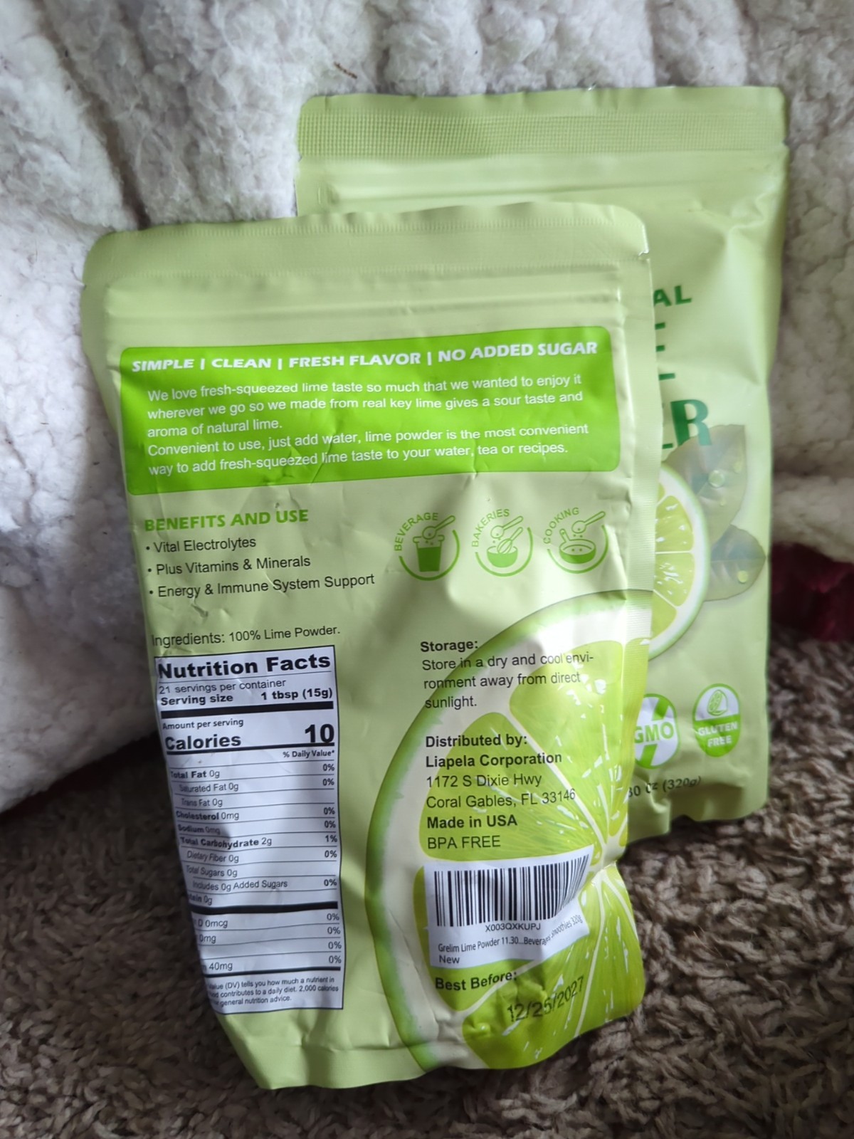 Grelim Lime Powder 11.30 Oz, 100% Natural LOT OF 2 – 12/25/2027