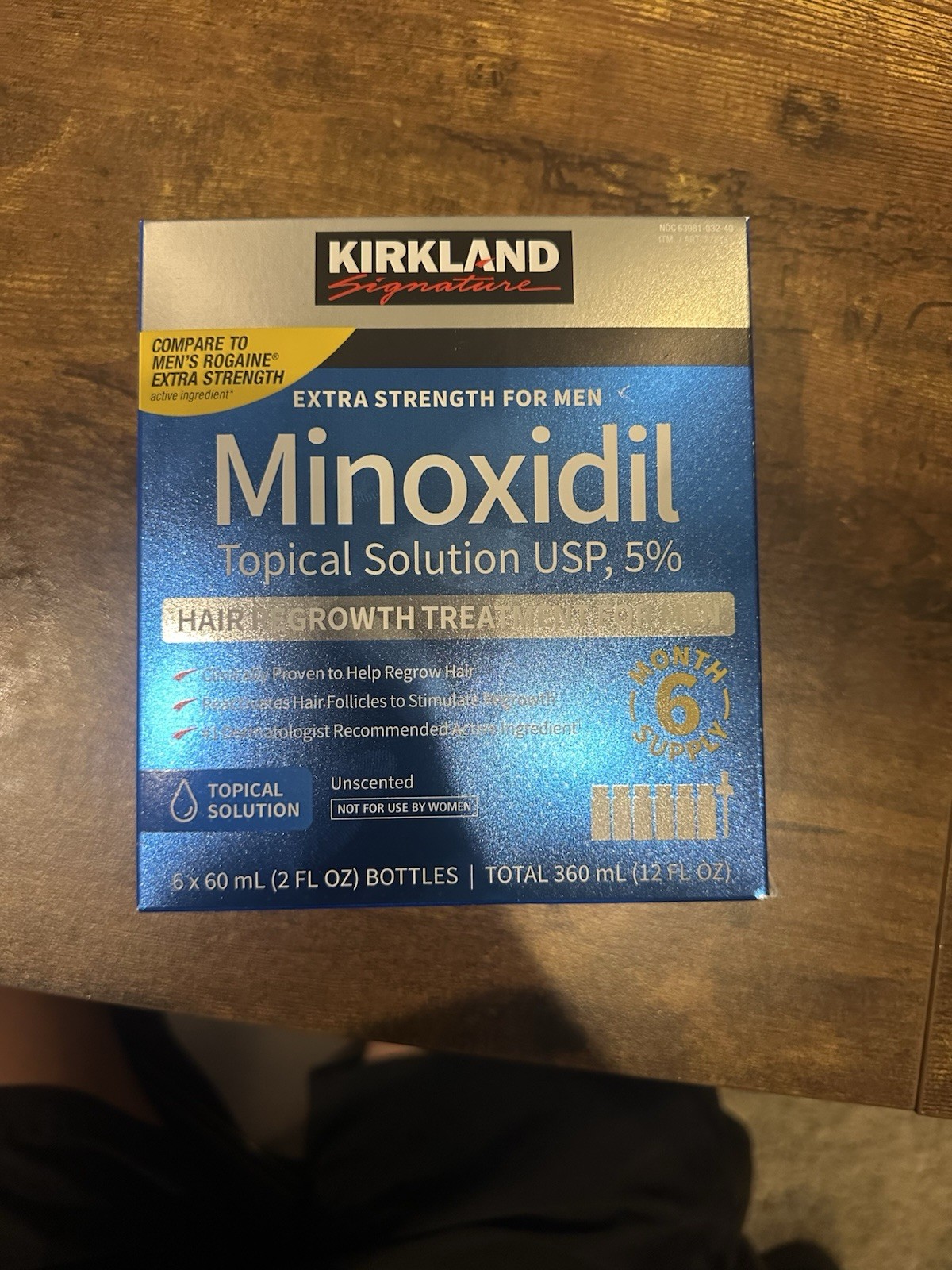 Kirkland Signature Minoxidil 5% Hair Growth Liquid for Men Unscented 12 fl oz