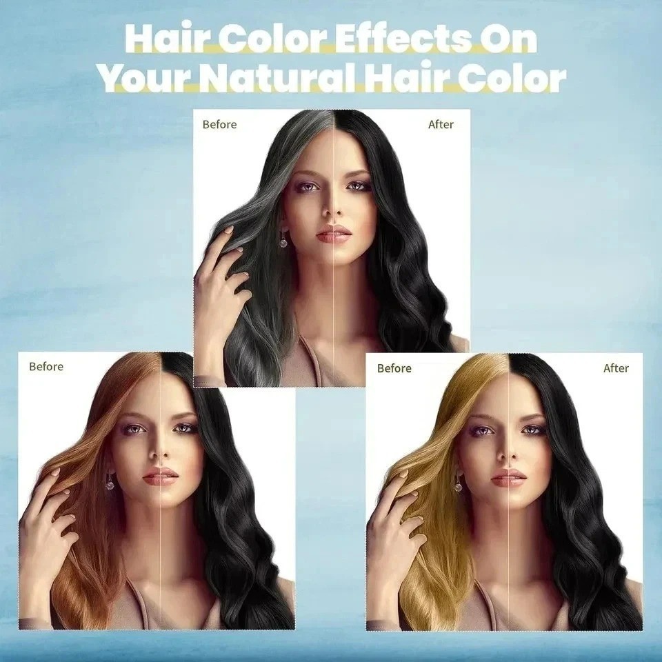 Hair Dye Shampoo 3 in 1 Hair Shampoo Instant Hair Dye Herbal Ingredients Gift US