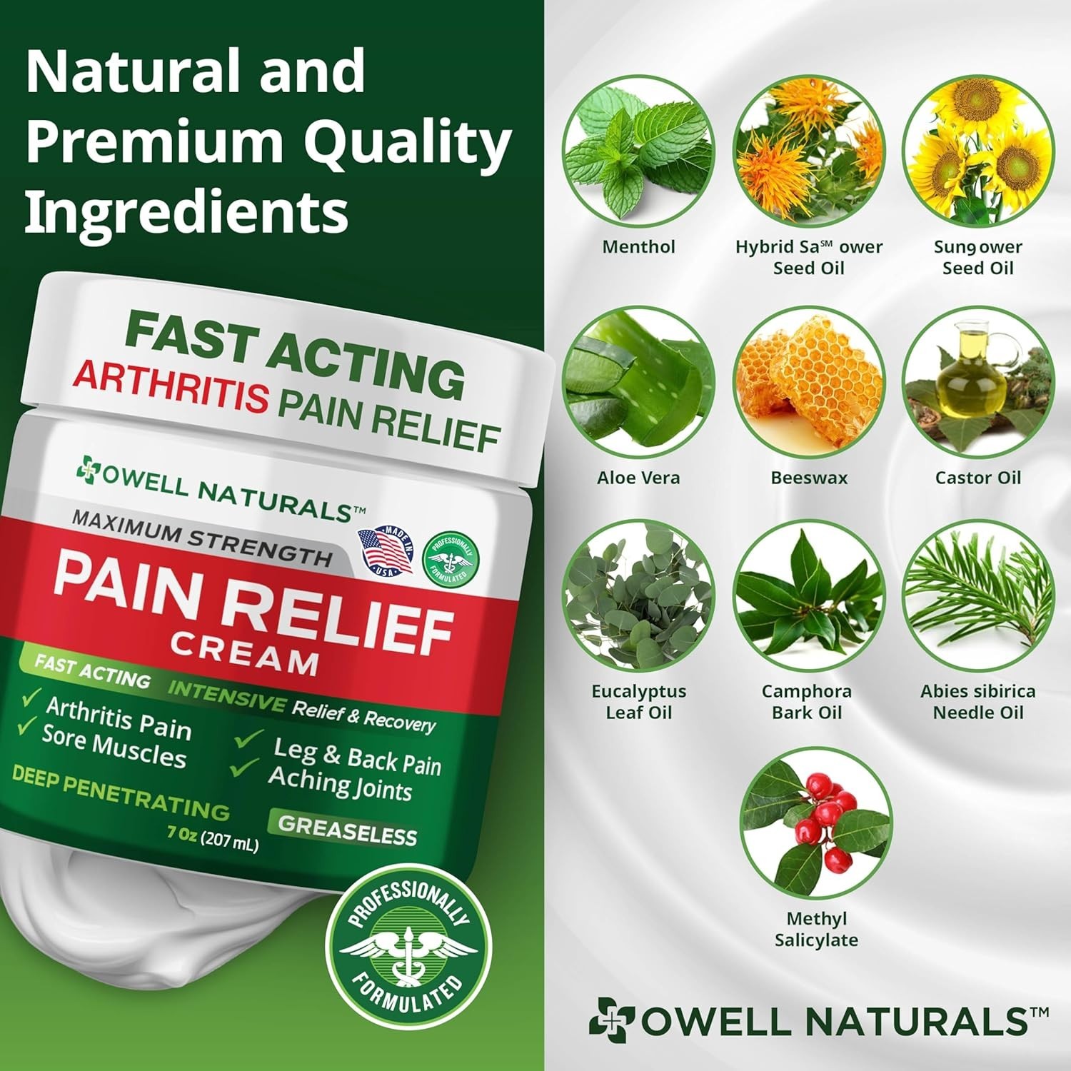 7 oz Maximum Strength Muscle & Joint Relief Cream – Menthol Scented Comfort