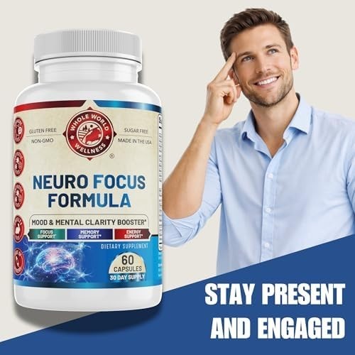 Neuro Focus Formula | Supports Mental Clarity & Focus | Vitamin A,C,D,E,B6 | Glu