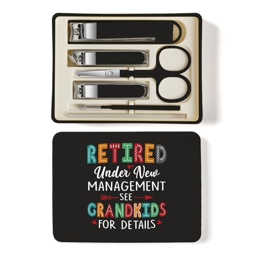 6-Piece Nail Clipper Set with Nail File, Tweezers and Ingrown Retired Black