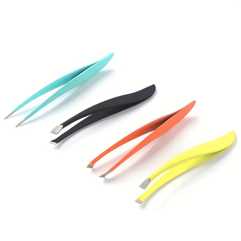 4 Pcs/set Colorful New Arrival Professional Stainless Steel Tweezer Eyebrow Face