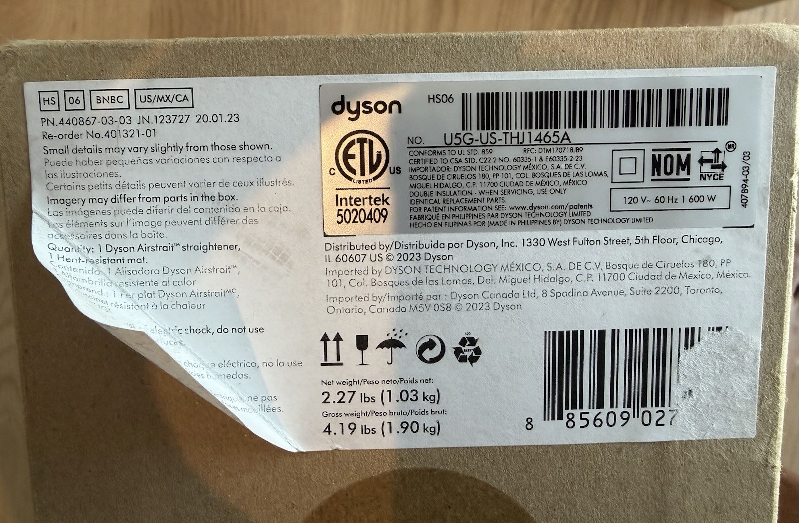 Dyson Airstrait HS06 Mint In Box