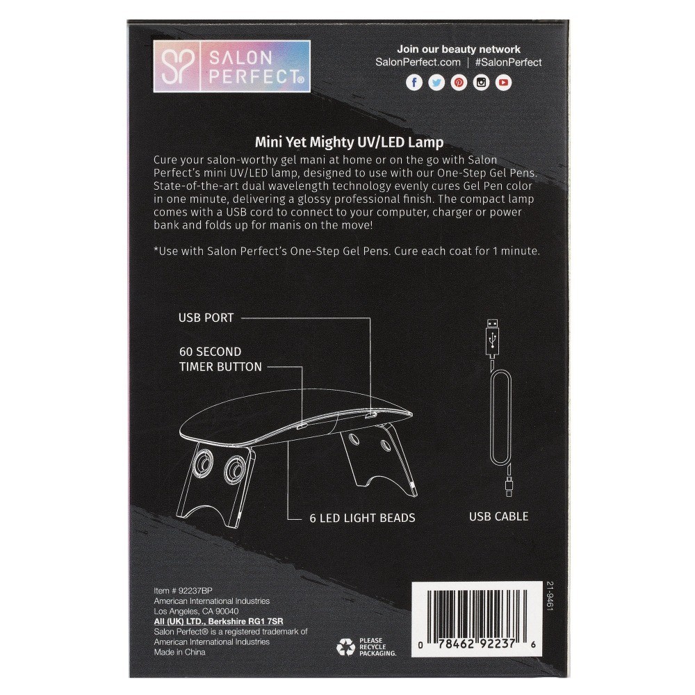 Mini Gel Polish UV LED Nail Dryer Lamp with USB Charger, Nail Care Accessory