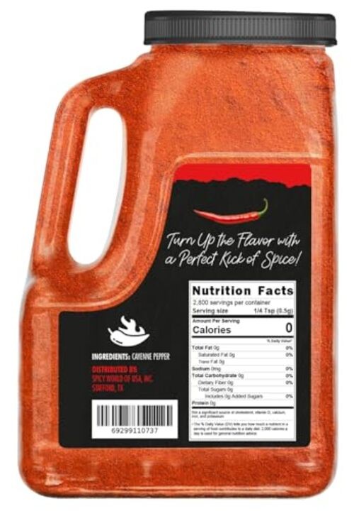 Spicy World Hot Cayenne Pepper Powder Bulk 5 LBS Jar – Red Ground Pepper
