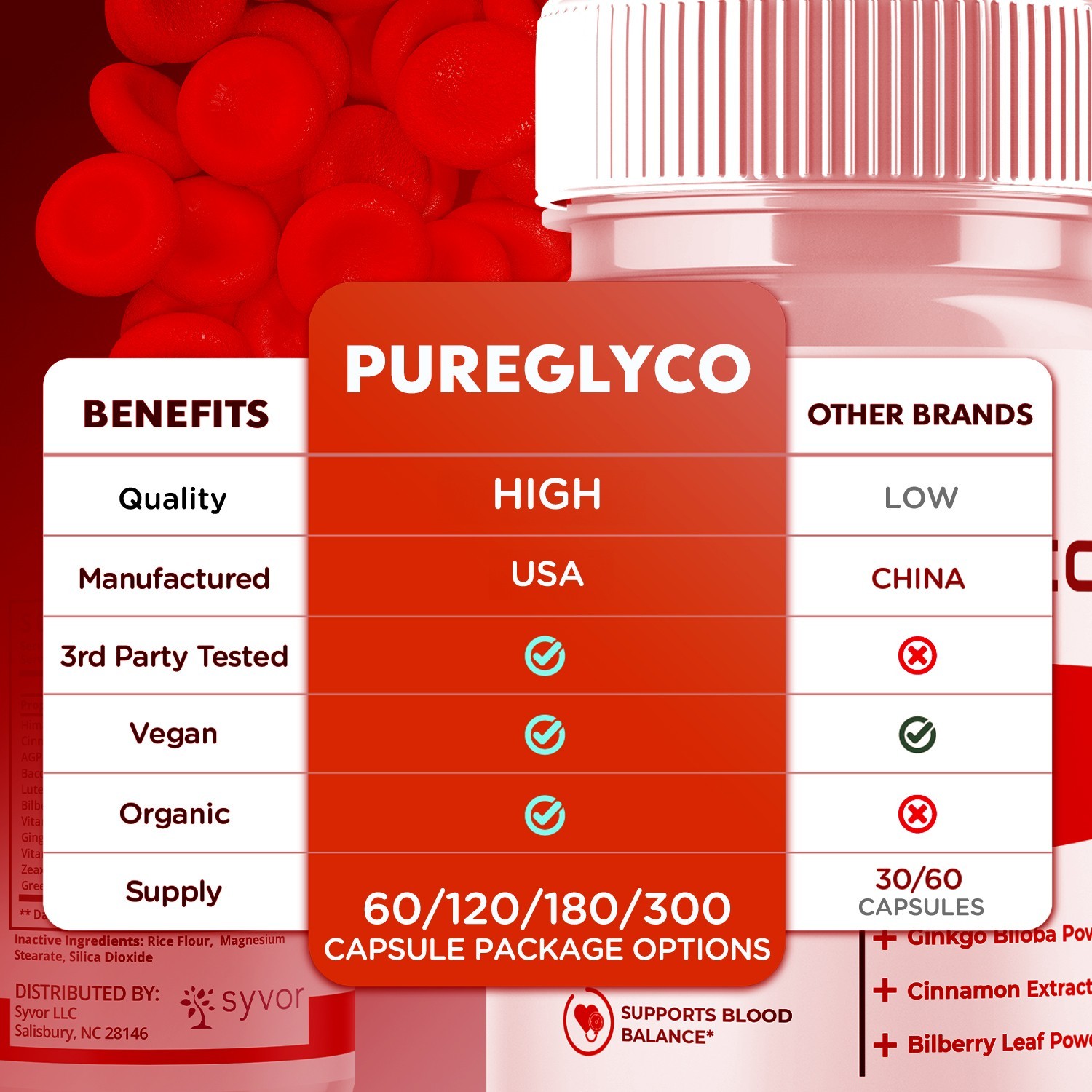 (1 Pack) Pure Glyco Advanced Blood Support Vitamin Formula PureGlyco 60 Capsules