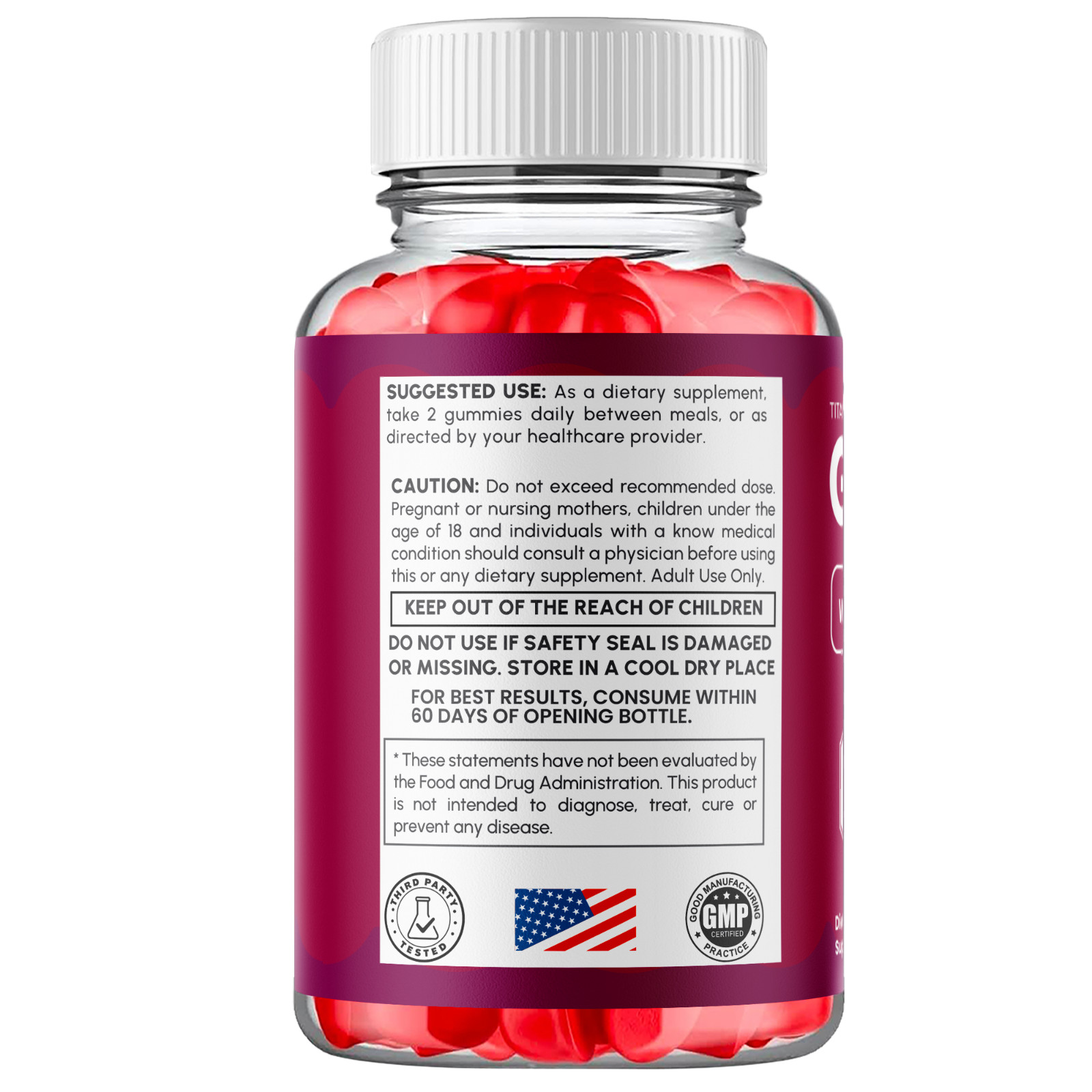 (1 Pack) Gumitide ACV Gummys 1000MG Advanced Gumi Tide Supplement 60 Gummies