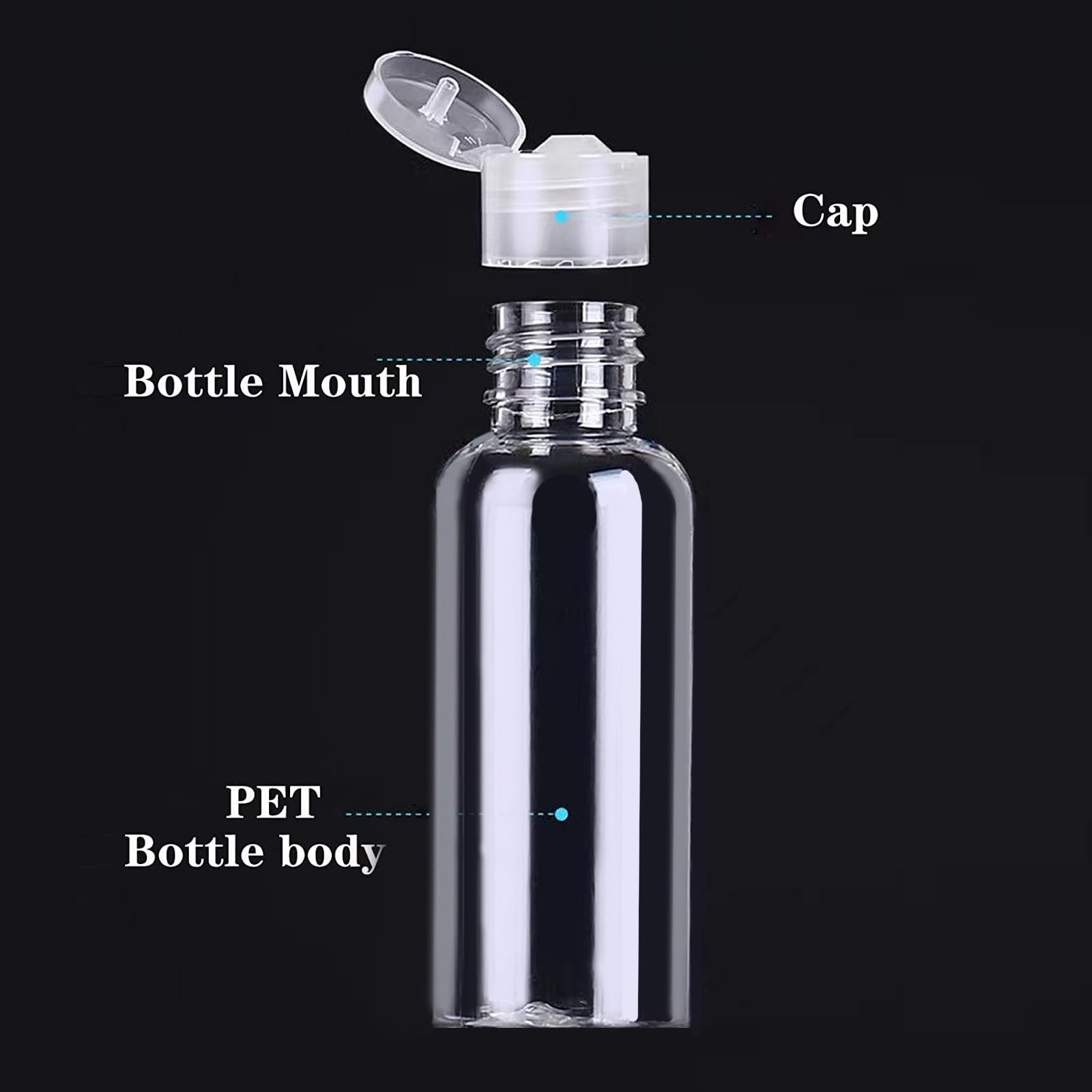 DNSEN 5 Pack 3.4oz Empty Plastic Travel Bottles for 3.4 fluid ounces, clear