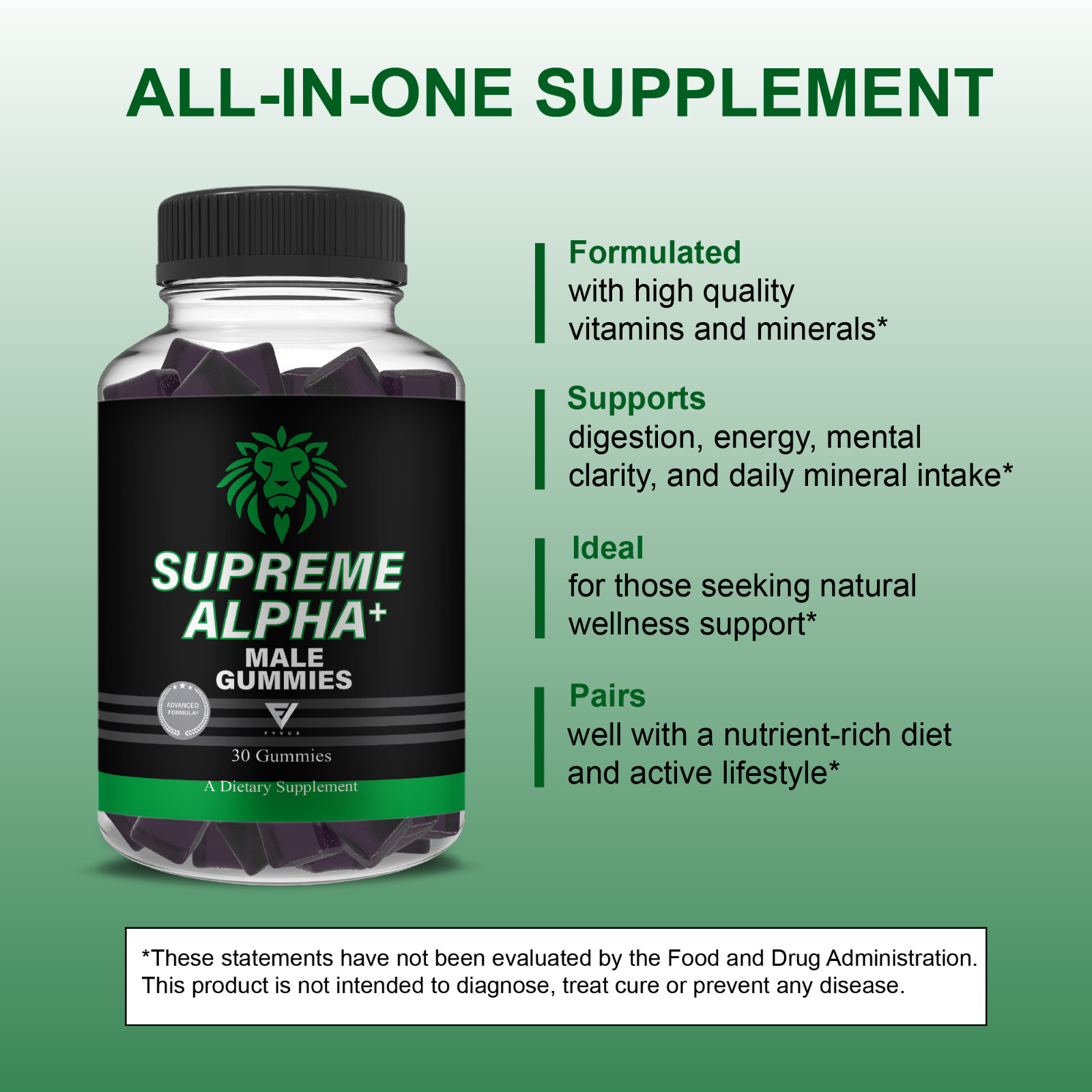 Supreme Alpha Male Gummies, SupremeAlpha Performance Supplement (30 Gummies)