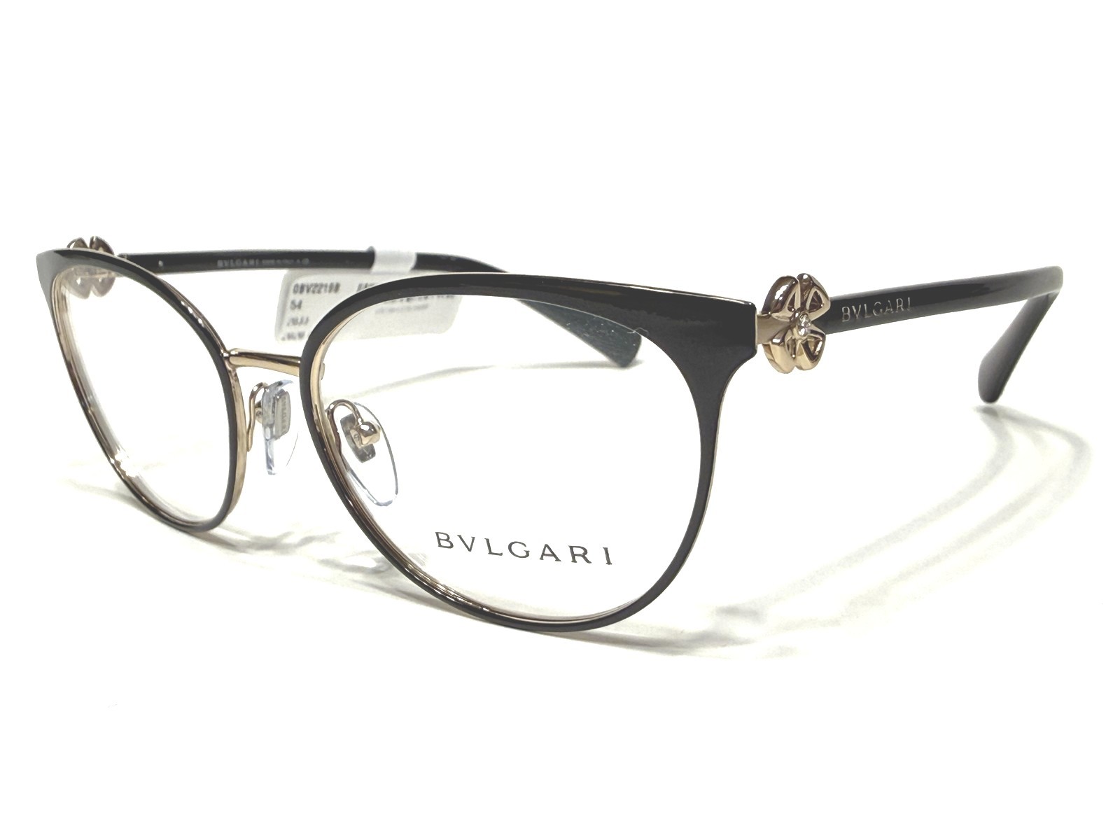 Womens Bvlgari Eyeglasses Frames BV2219B 2033 Black & Gold Oval 54/17~140 NEW