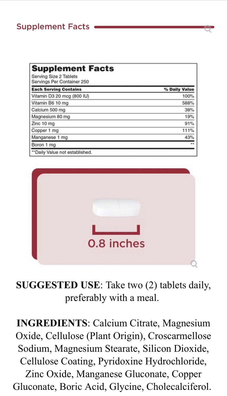 Kirkland Signature Calcium Citrate, Magnesium and Zinc, 500 Tablets