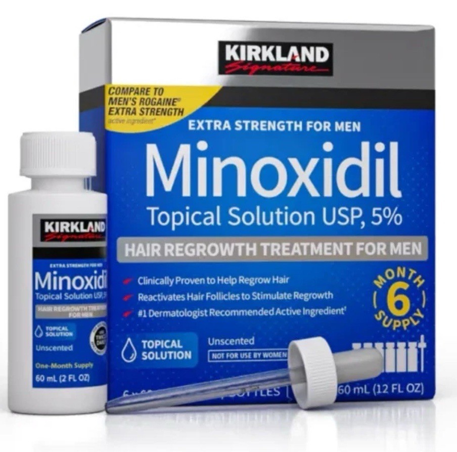 Kirkland Signature Minoxidil 5% Men Hair Regrowth Topical Solution – 6 Month Sup