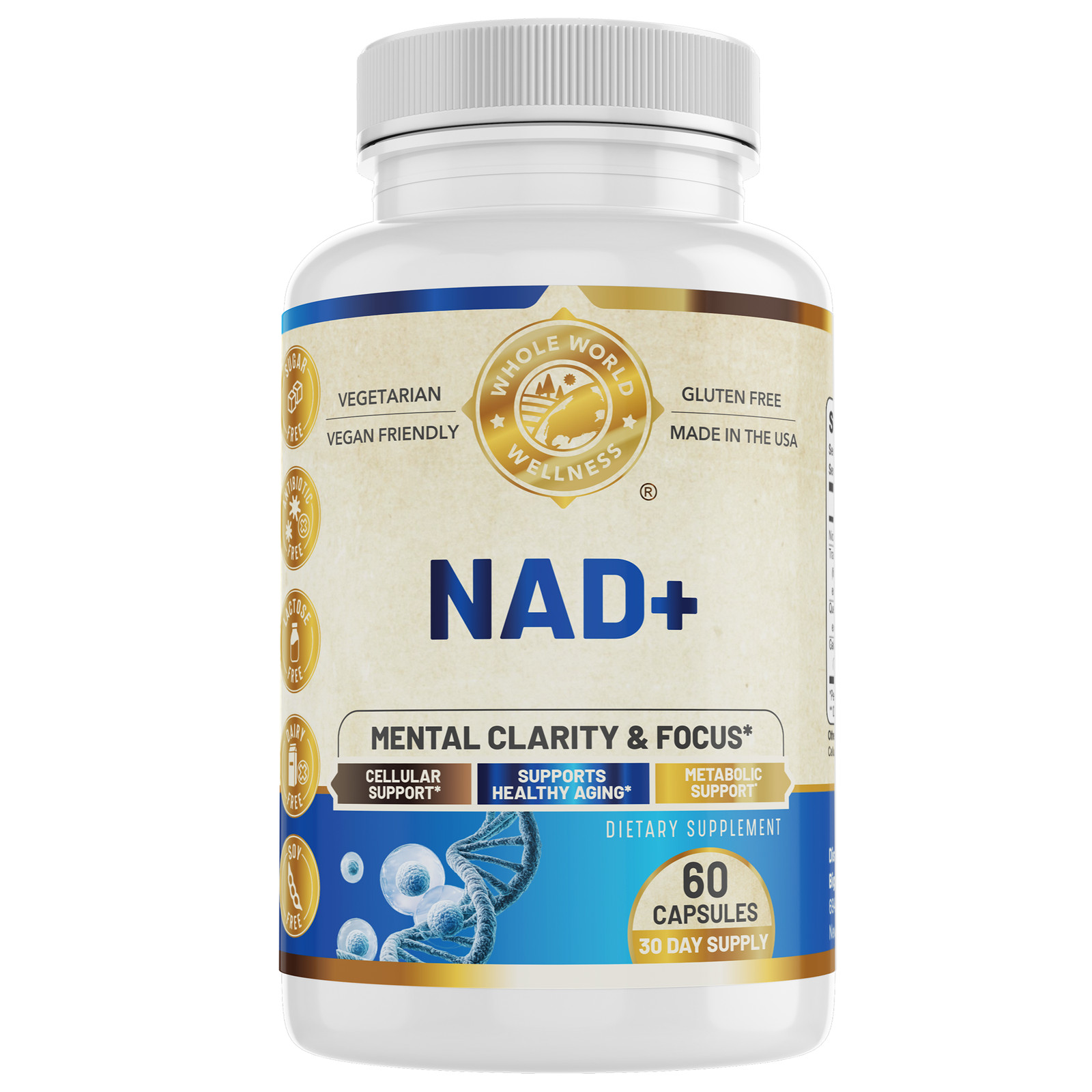 NAD+ Healthy Aging Supplement. Supports Cognitive Function & Cellular Health.