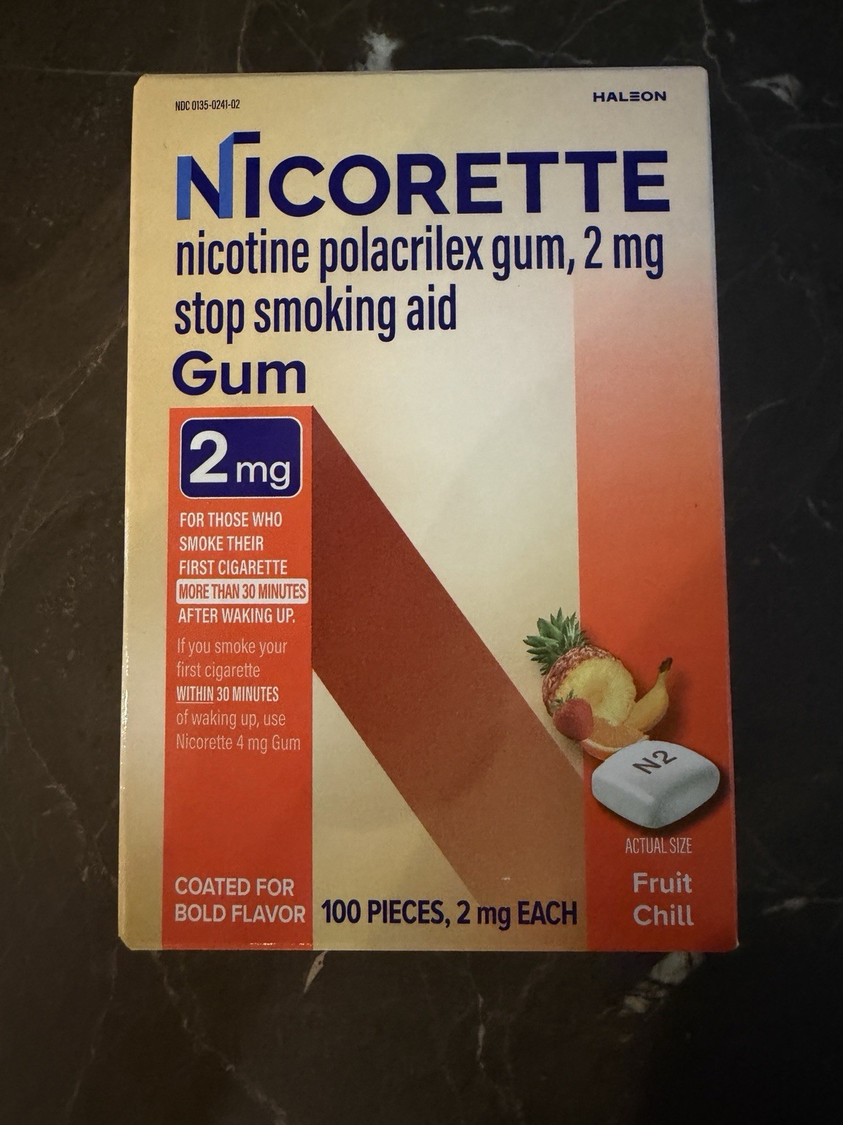 CASE OF 15 – Nicorette 2mg Nicotine Gum Fruit Chill 100 Pieces Exp 05/28-11/28