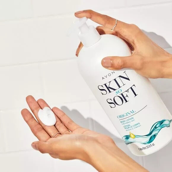 AVON SKIN SO SOFT ORIGINAL BODY LOTION W/PUMP BONUS SIZE 33.8FL SALE!!