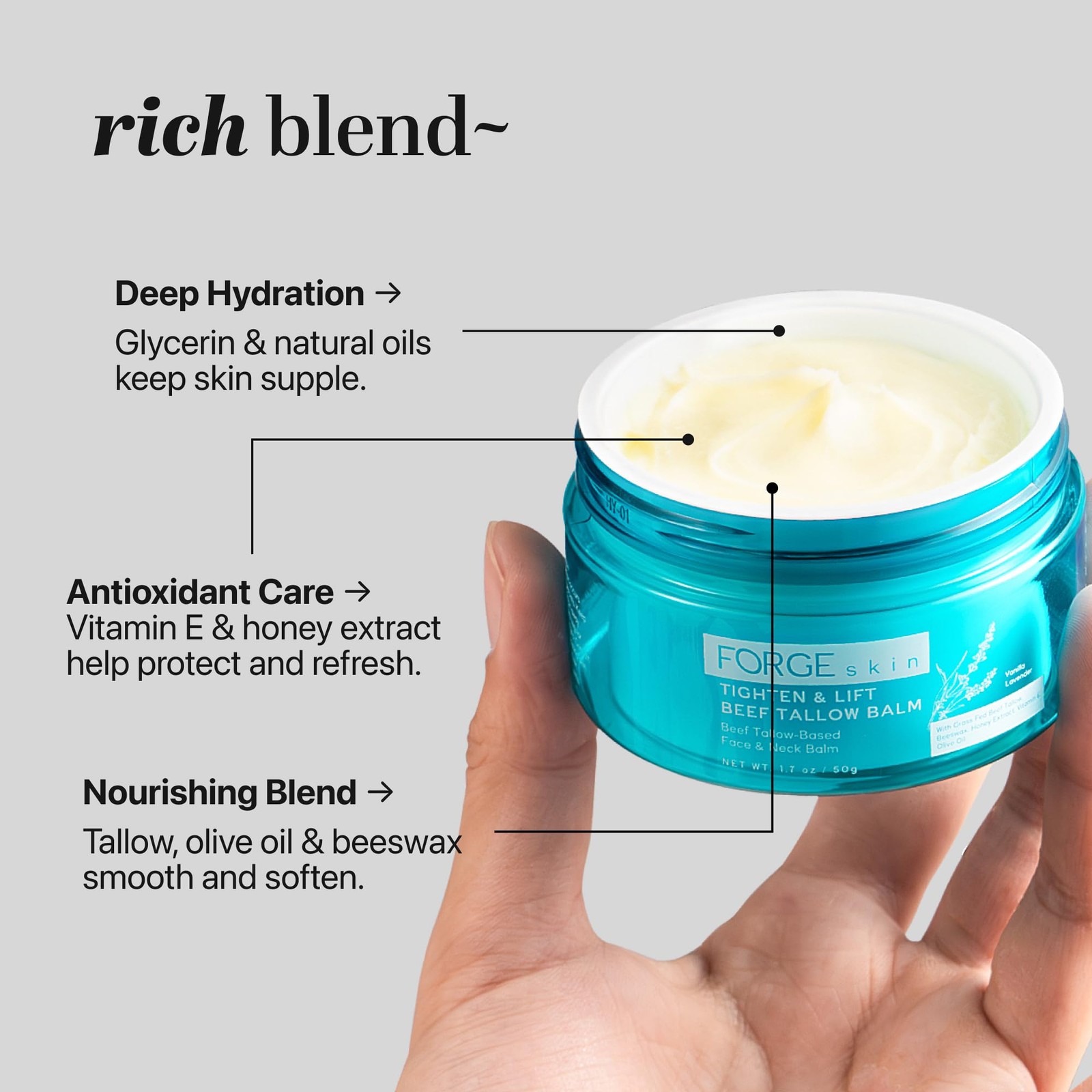 Forge Skin® Tighten & Lift Balm for Women [TALLOW-BASED] – Beef Tallow &…