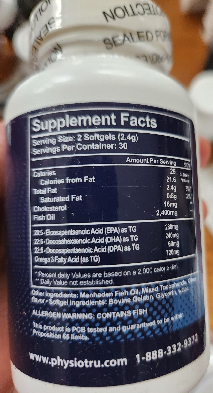 PhysioTru Physio Omega Ultra Pure DPA DHA Avanced Formula 60 Softgel EXP: 2027