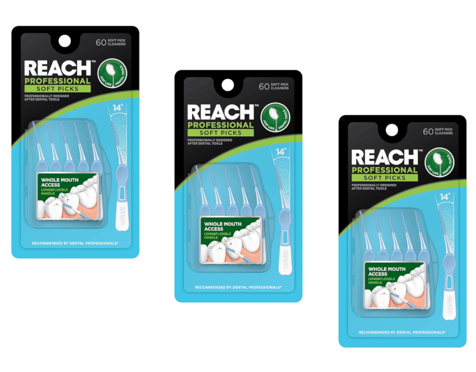 Reach Professional Soft Pick Teeth Cleaners, 60 Count – Pack of 3
