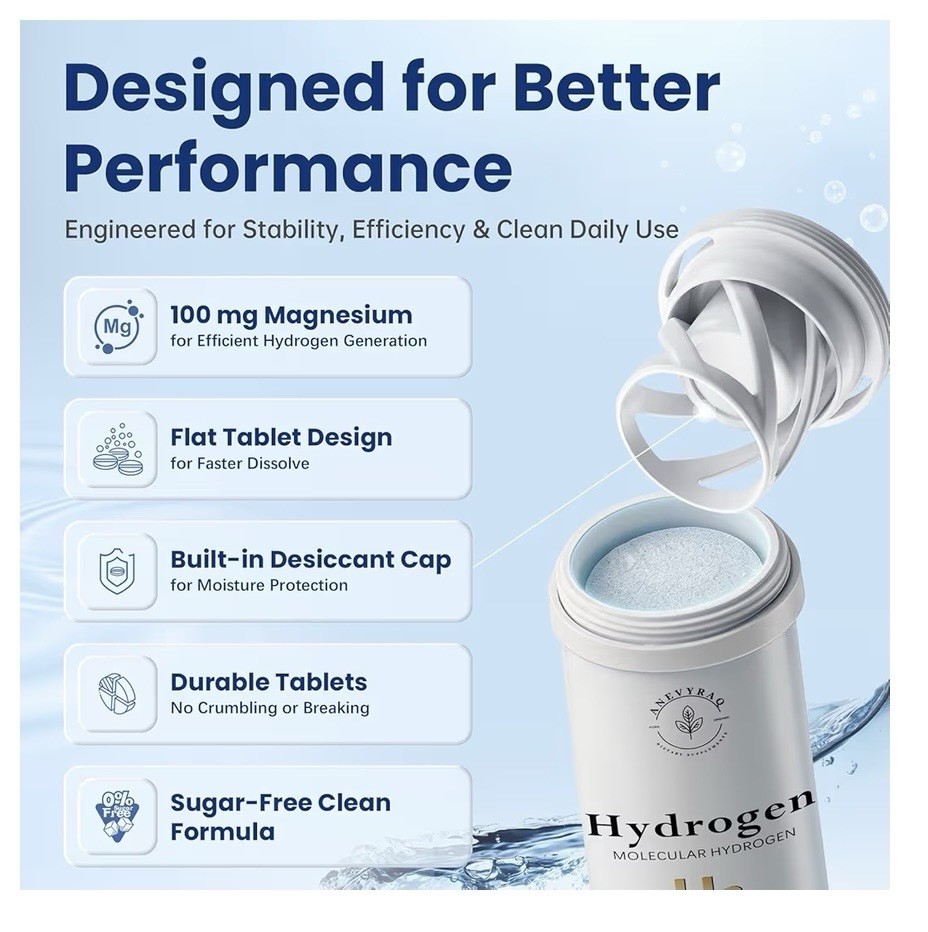 Hydrogen Molecular Hydrogen H2 Tablets Water Supplement 60 Tablets New