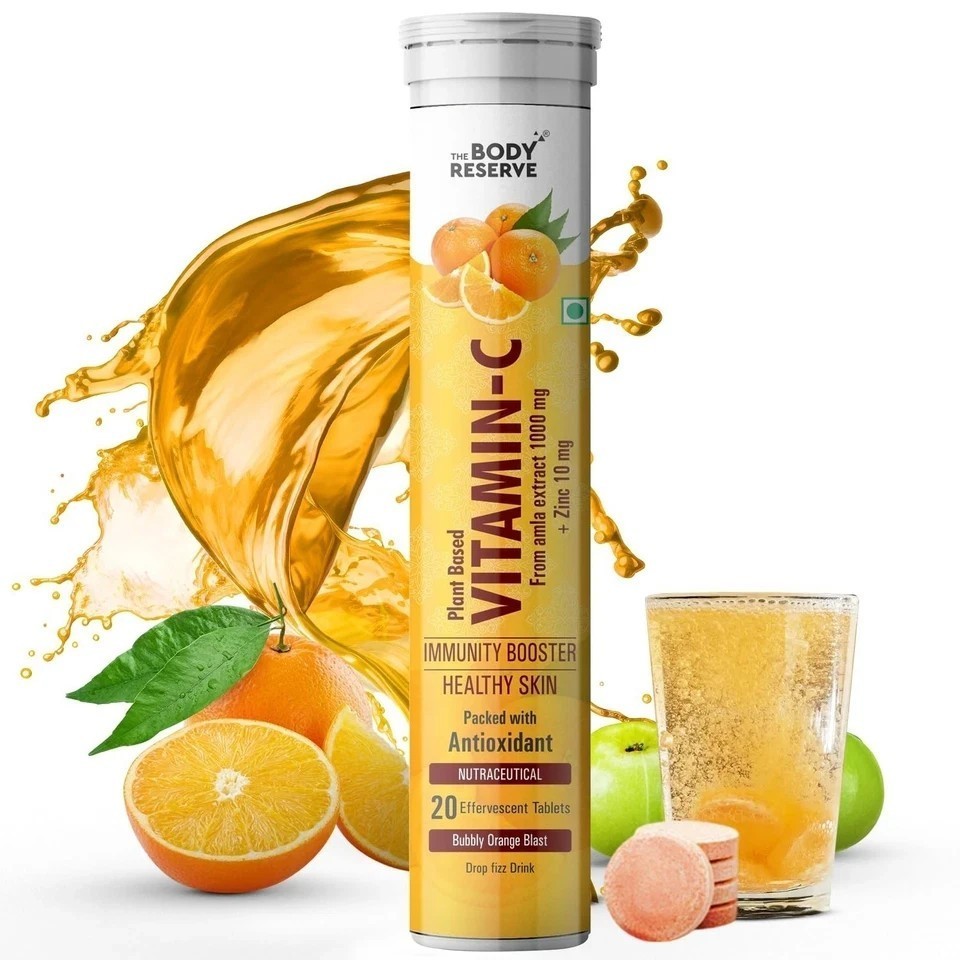 The Body Reserve Natural Vitamin C, Amla Extract With Zinc | Orange Flavour 40N
