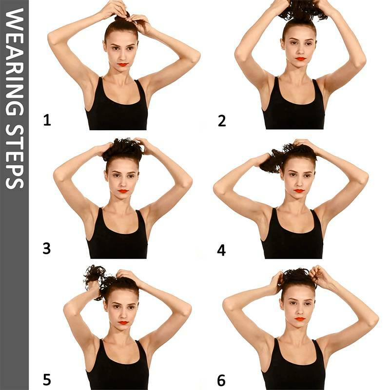 Curly Messy Bun Hair Piece Scrunchie Updo Cover Hair Extensions Real As Human US