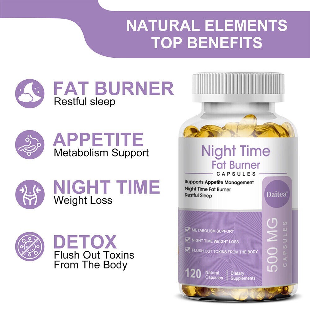Weight Loss Supplements Slimming Pill Diet Night Time Fat Burner 500mg 120 Caps