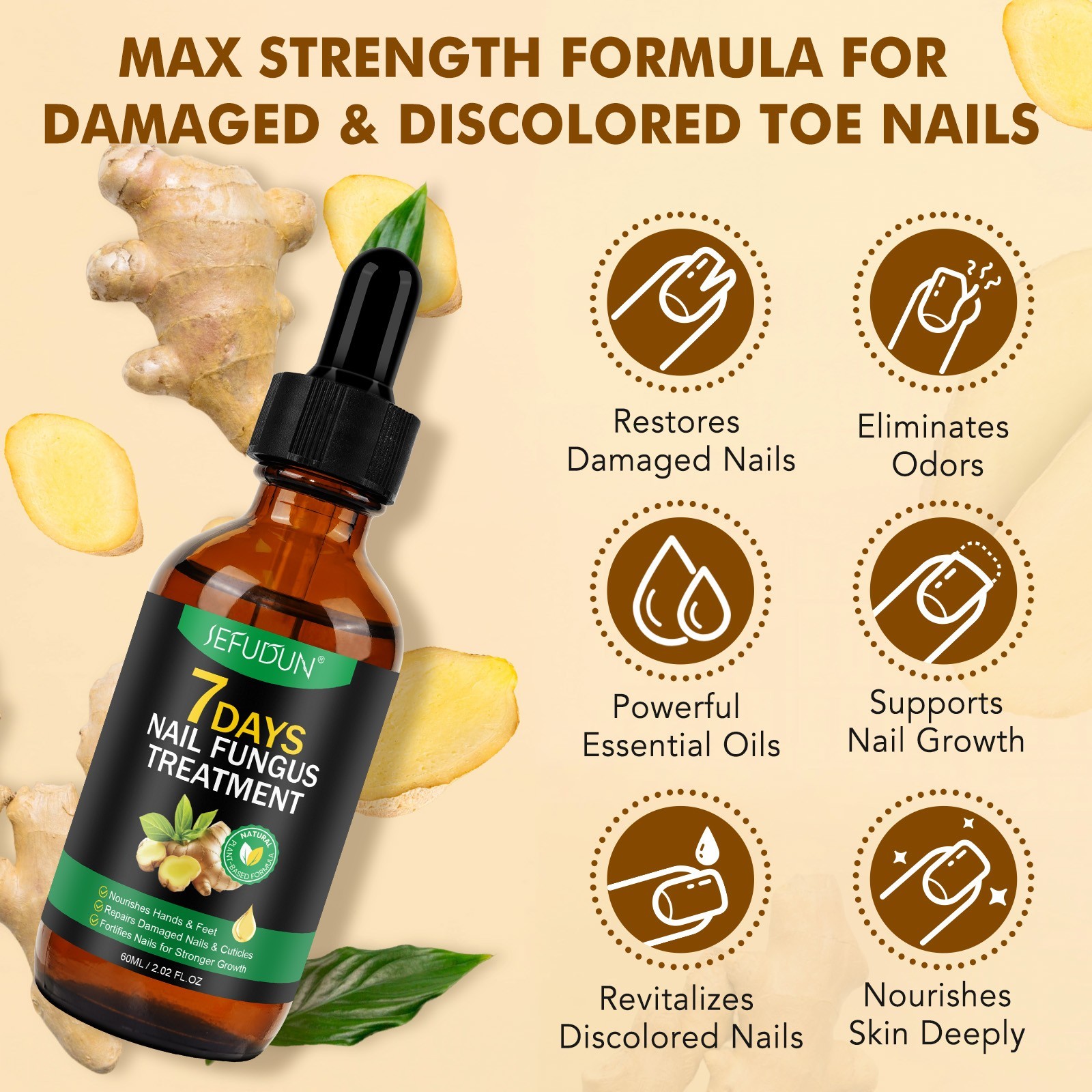 7 Days Nail Fungus Treatment – Extra Strength Repair for Nails & Cuticles 60ML