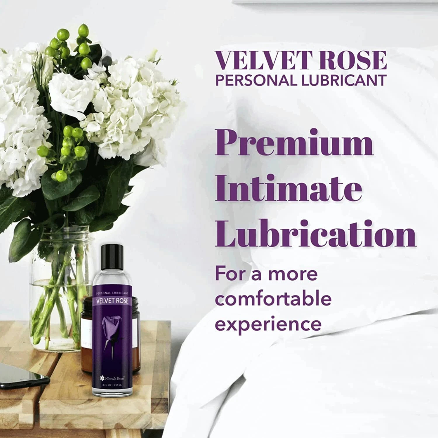 Personal Lubricant Water Based Lube Long Lasting Uni-Sex Lube USA Velvet Rose