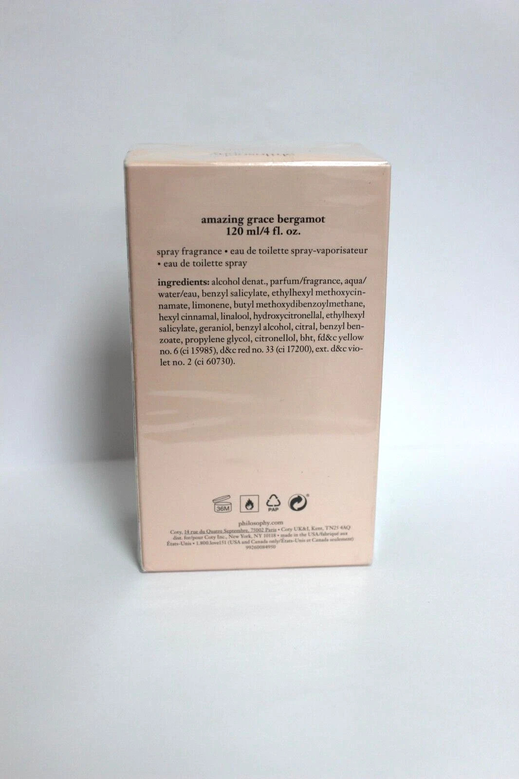 Philosophy Amazing Grace Bergamot Spray Fragrance Eau de Toilette 4oz sealed