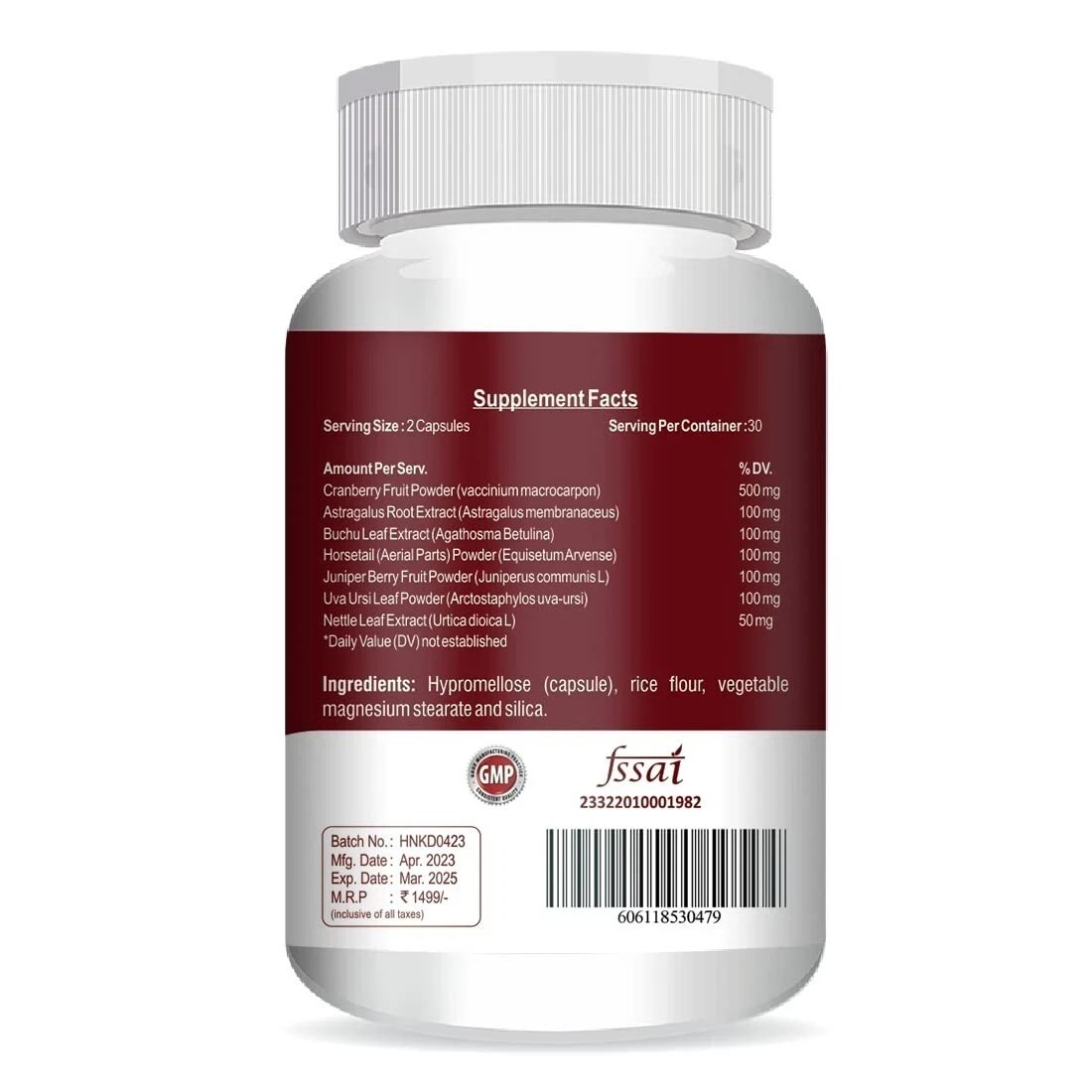 Healthy Nutrition Kidney Detox Veg Capsules with Cranberry Extract 60 Capsules