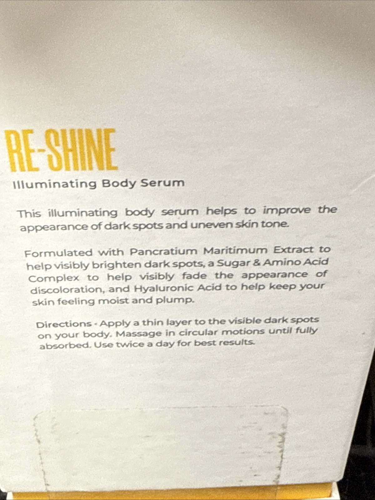 2x MAELYS RE-SHINE Illuminating Body Serum Body Serum 3.5 oz Free Shipping NEW
