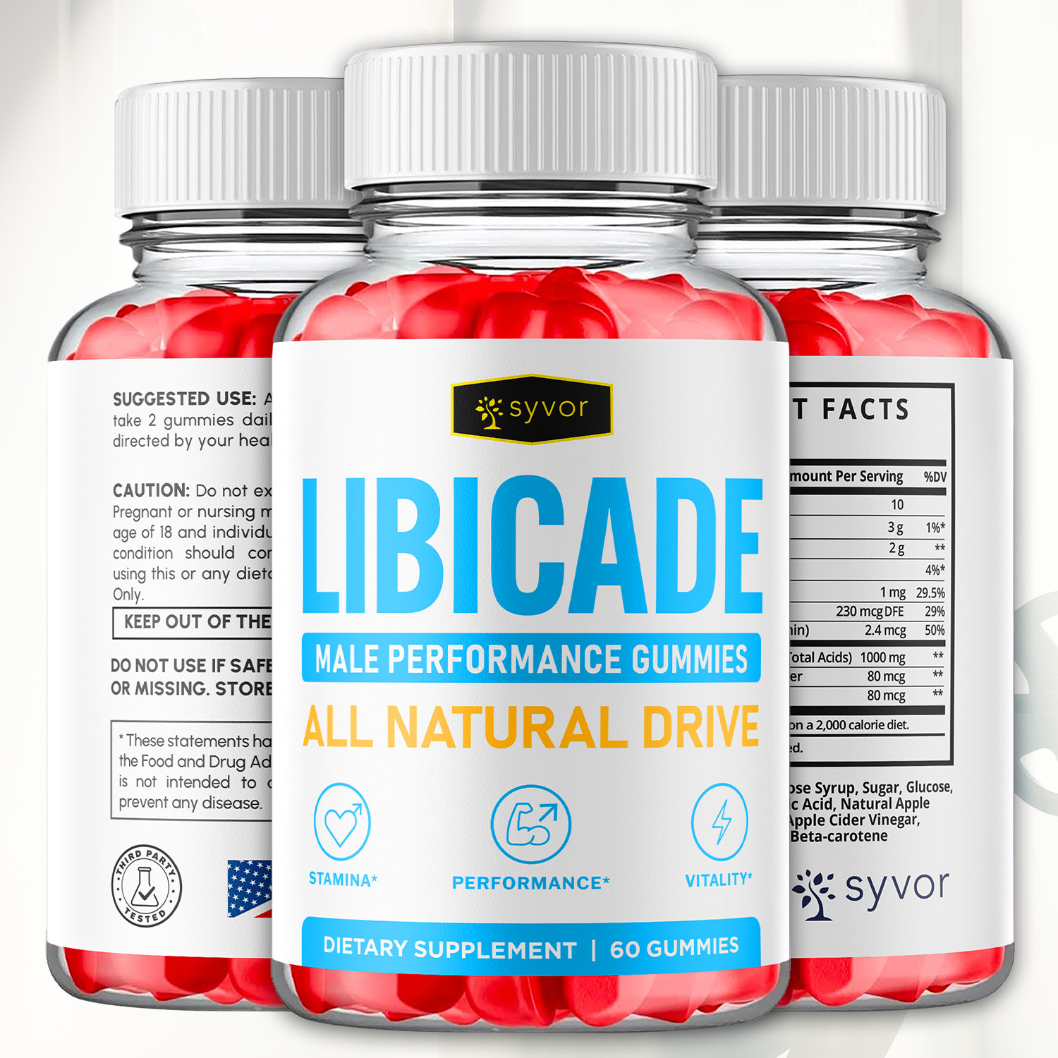 (2 Pack) Libicade Gummys Advanced Male Support Formula Vitamin 120 Gummies