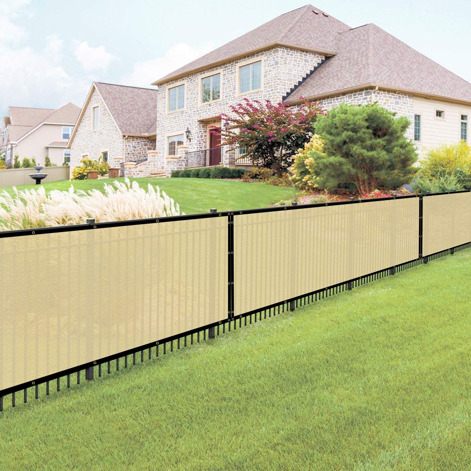 E&K Sunrise 5′ x 50′ Privacy Fence Screen with Grommets, Outdoor Windscreen F…