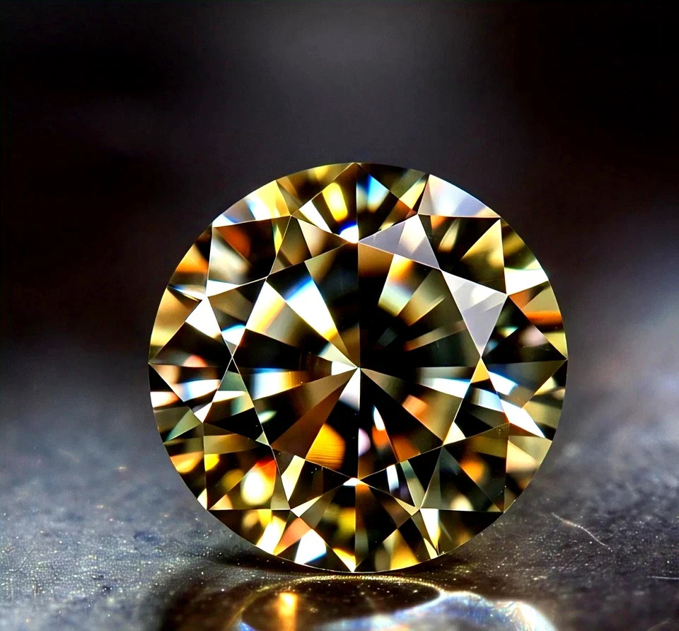 Natural Yellow Color 2 CT Round Cut Lab Grown Loose CVD Diamond VVS1 Certified