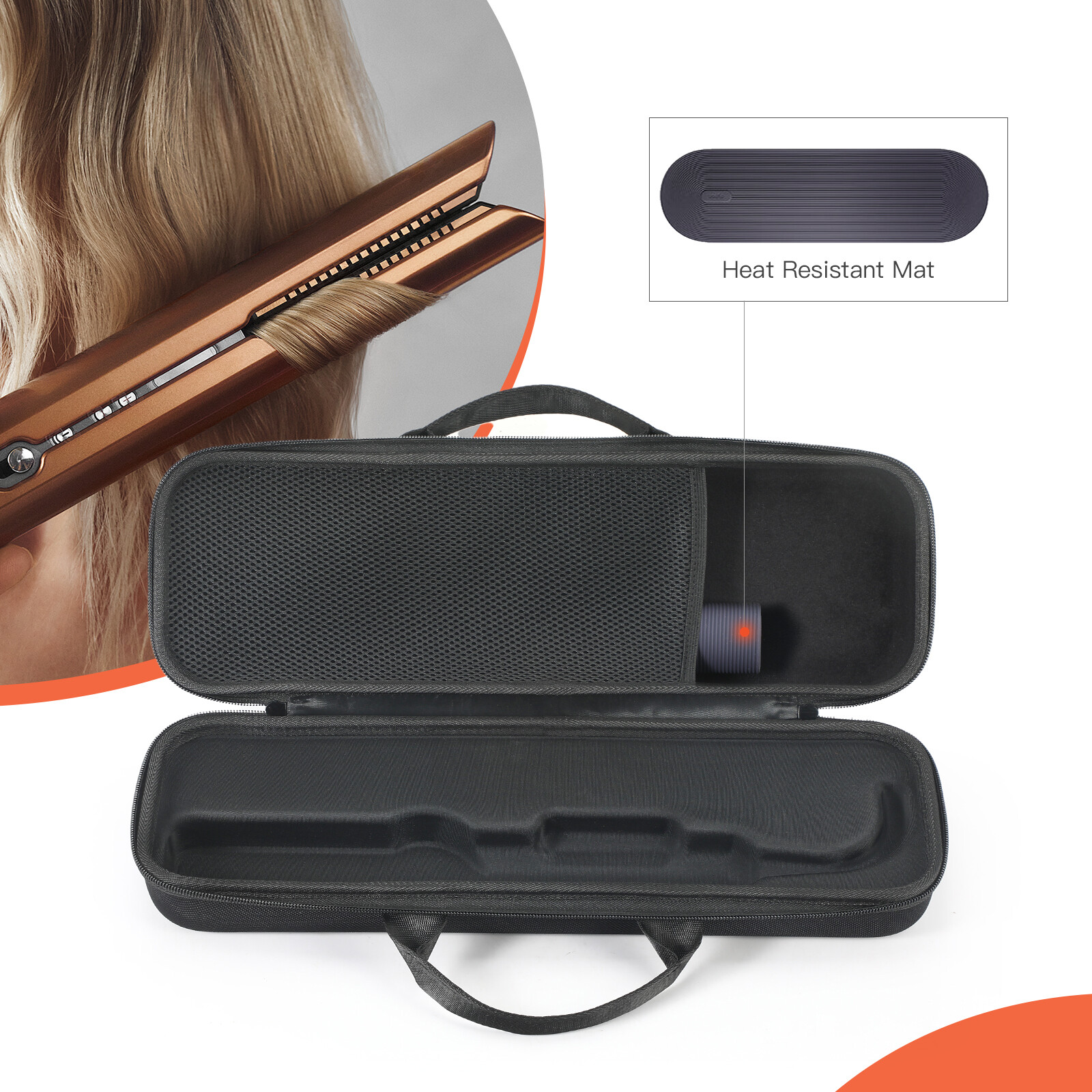 Travel Portable Case Box For Dyson Airstrait HT01 Hair Straightener Storage Bag