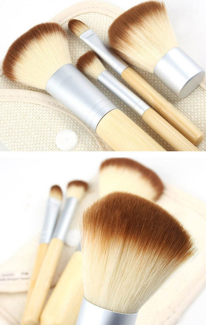 FAST SHIP 3 DAYS 1 set 4pcs foundation powder brush set earth-friendly
