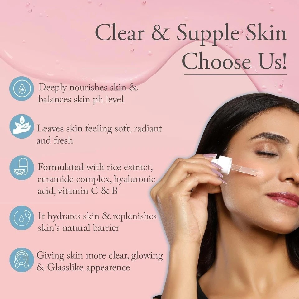 Glamveda Rice And Ceramide Vitalizing Serum For Soft Skin 30ml