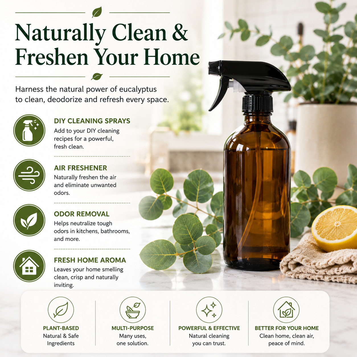 8 fl oz Eucalyptus Globulus Essential Oil (100% Pure & Natural) Glass Bottle