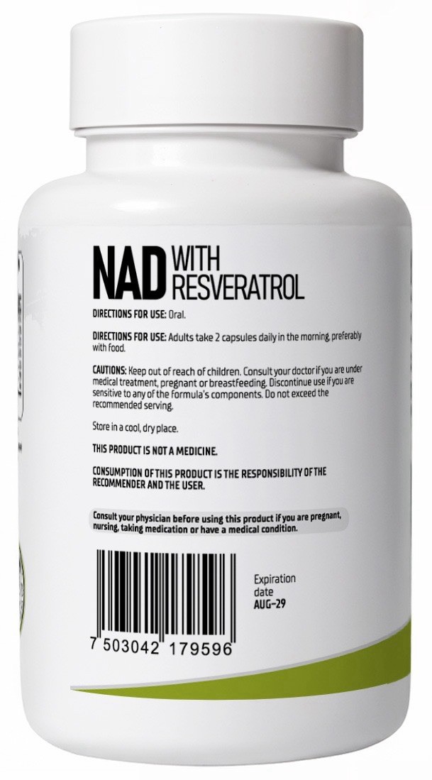 NAD+RESVERATROL Nicotamida Energy – Anti-aging Humans Health Usa
