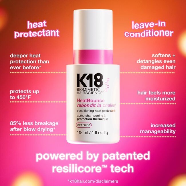 K18 Biomimetic Hairscience HeatBounce Conditioning Heat Protectant 8 oz