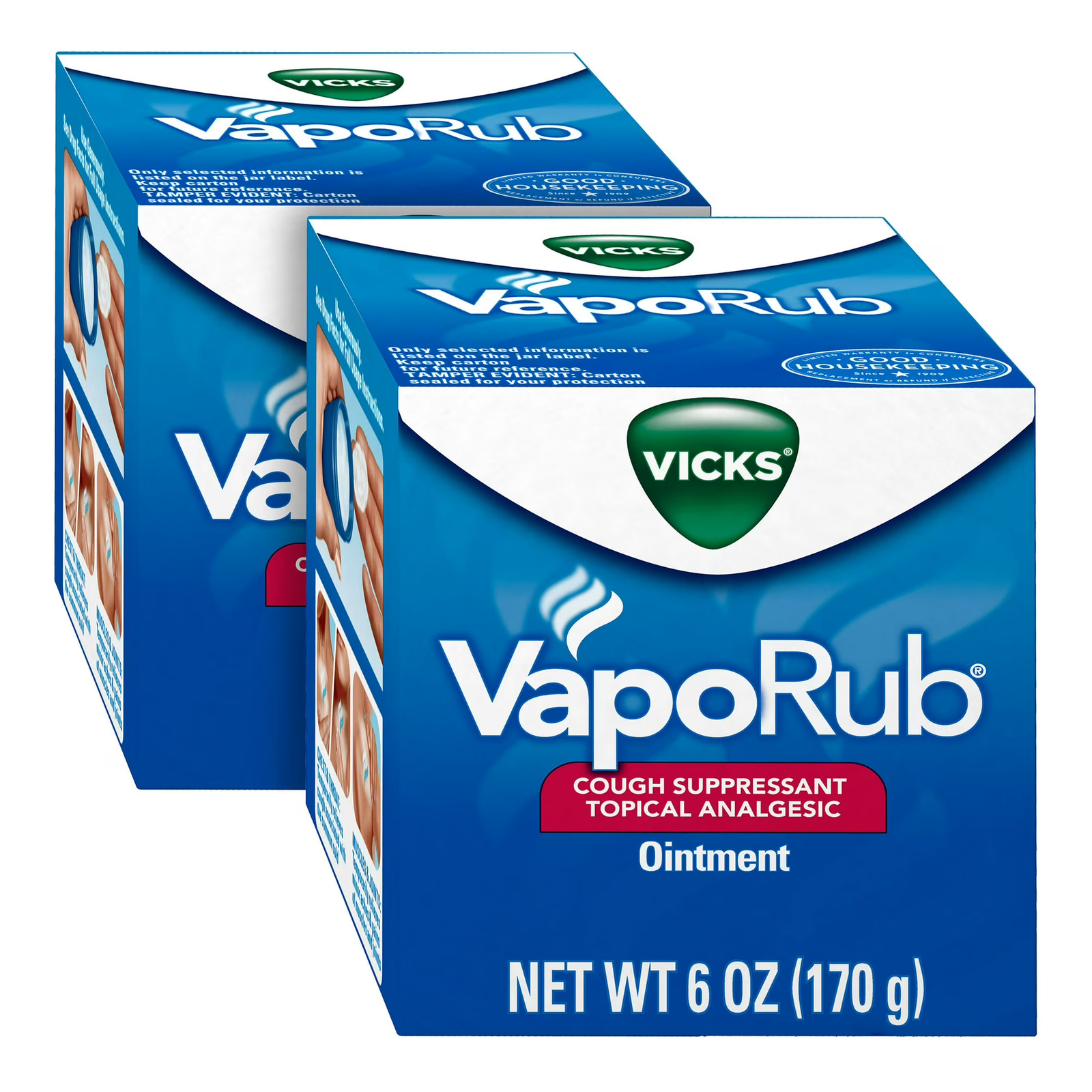 Vicks Vaporub Cough Suppressant and Topical Analgesic Medicated Ointment 6 oz
