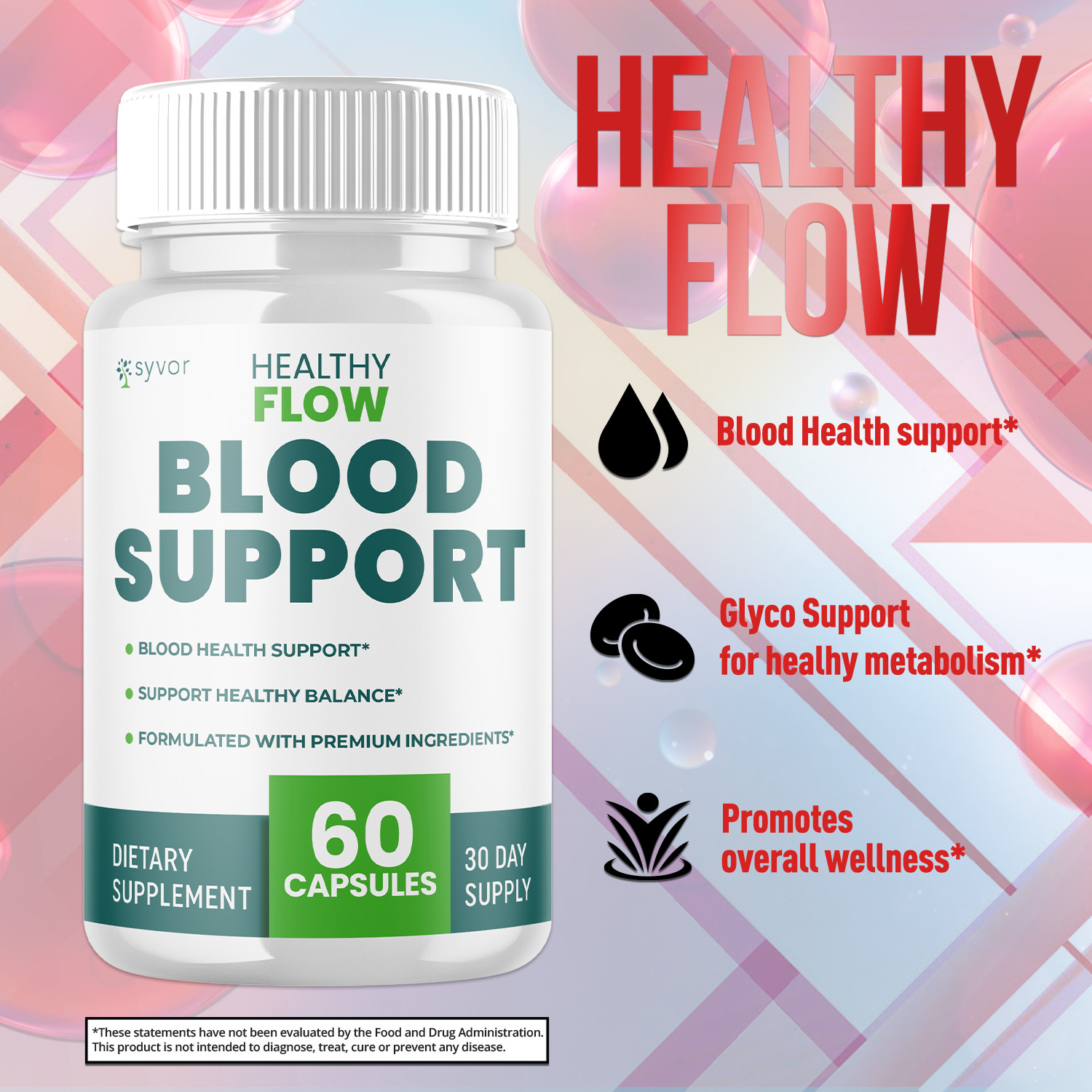 (3 Pack) Healthy Flow Blood Advanced, HealthyFlow Support Supplement 180 Capsule