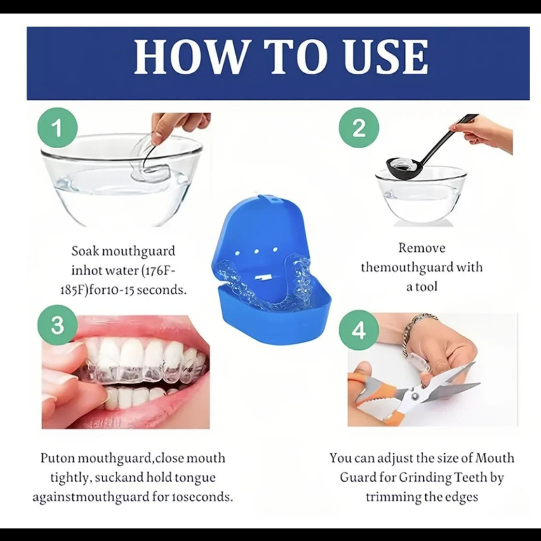 4X Mouth Guard Teeth Grinding Guard Dental Night Guard Custom Fit for Bruxism