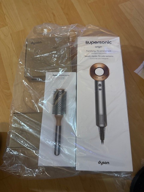 DYSON Supersonic Origin Hair Dryer Nickel/Copper + Styling Accessories SEALED
